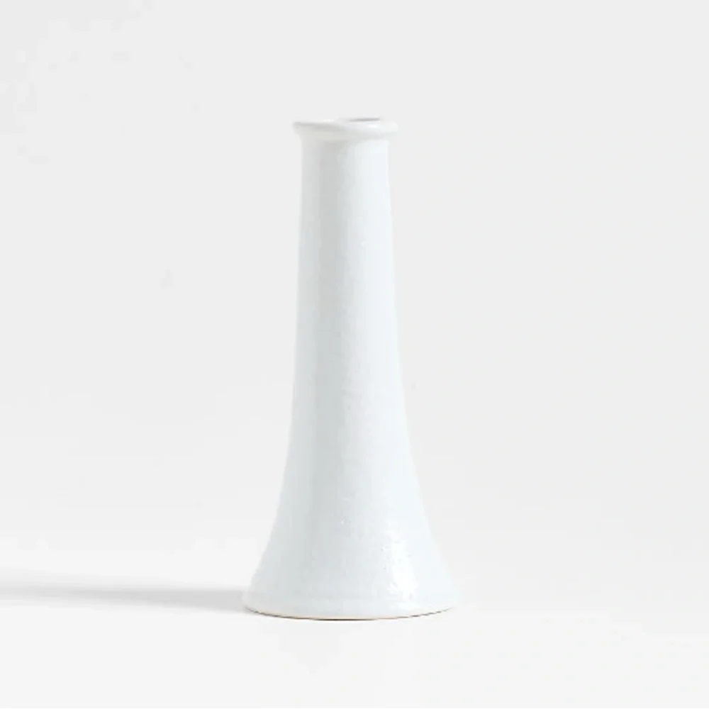 New! 🇮🇹🕯️✨Crate&Barrel White Ceramic Tapered Candle Holder 12.5”